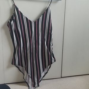 Striped body suit